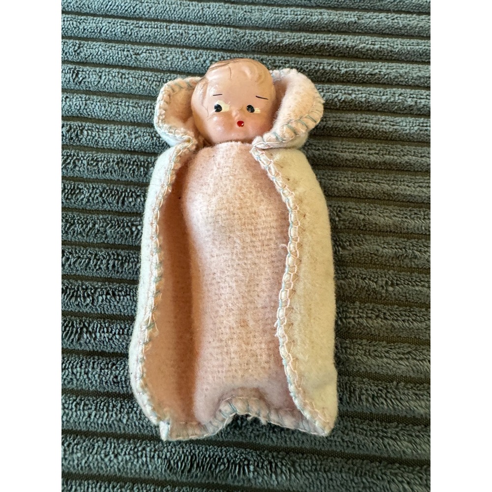 Vintage Miniature Baby Doll in Blanket